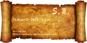 Subert Márta névjegykártya