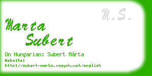 marta subert business card