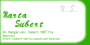 marta subert business card